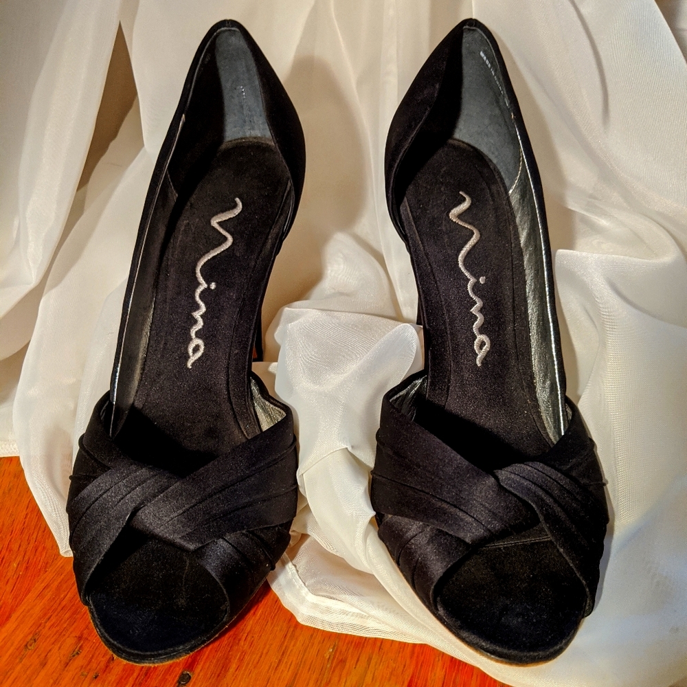 Black Nina D'Orsay Heels